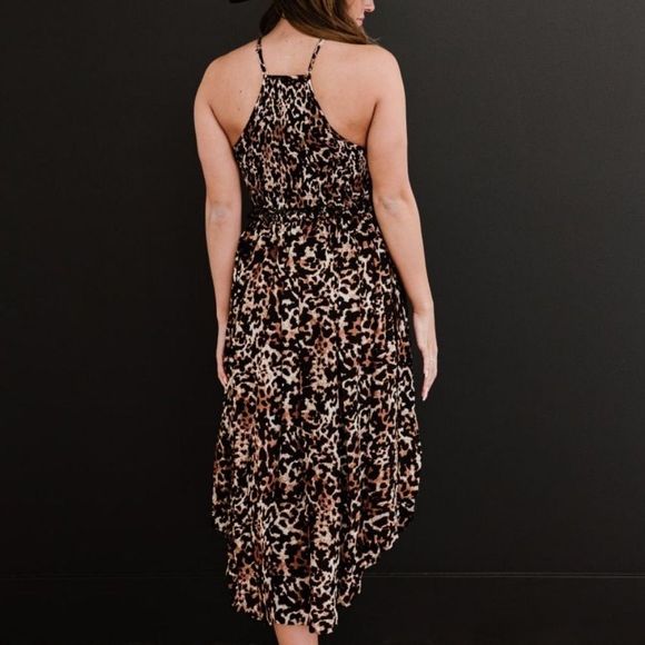 New! 💕 ODDI Animal Talk Leopard Print Midi Dress - Picture 9 of 9